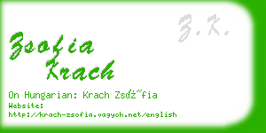 zsofia krach business card